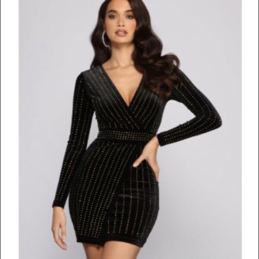 Rhinestone Wrap Dress